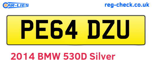 PE64DZU are the vehicle registration plates.