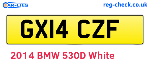 GX14CZF are the vehicle registration plates.