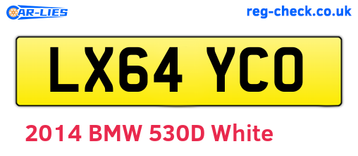 LX64YCO are the vehicle registration plates.