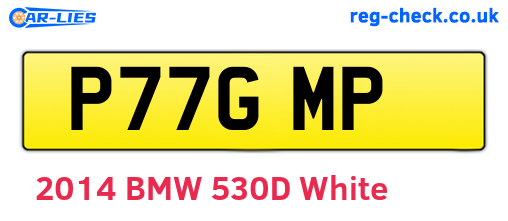 P77GMP are the vehicle registration plates.