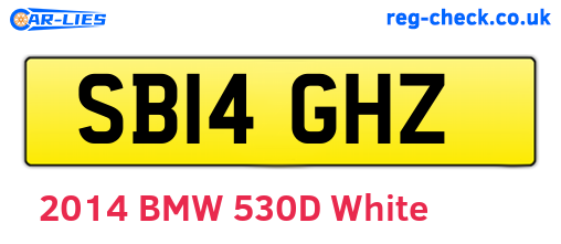SB14GHZ are the vehicle registration plates.