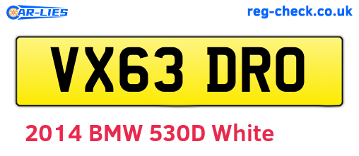 VX63DRO are the vehicle registration plates.