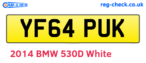 YF64PUK are the vehicle registration plates.