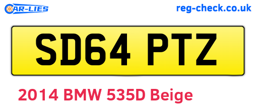 SD64PTZ are the vehicle registration plates.