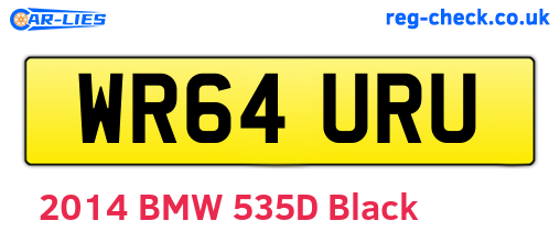 WR64URU are the vehicle registration plates.