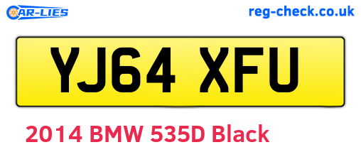 YJ64XFU are the vehicle registration plates.