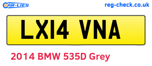 LX14VNA are the vehicle registration plates.