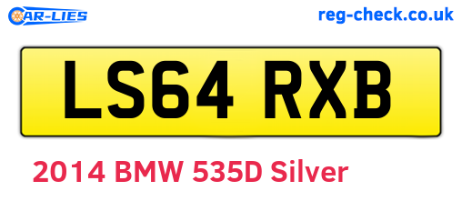 LS64RXB are the vehicle registration plates.