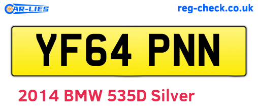 YF64PNN are the vehicle registration plates.