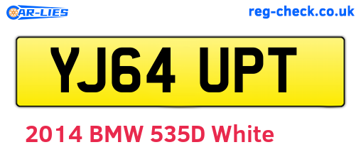 YJ64UPT are the vehicle registration plates.