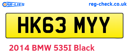 HK63MYY are the vehicle registration plates.