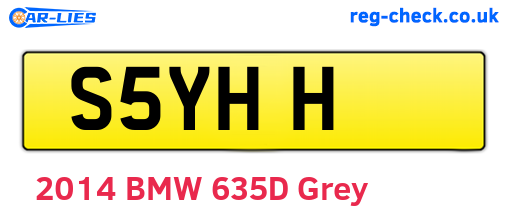 S5YHH are the vehicle registration plates.
