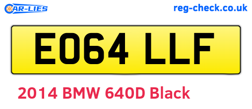 EO64LLF are the vehicle registration plates.