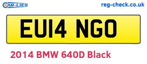 EU14NGO are the vehicle registration plates.