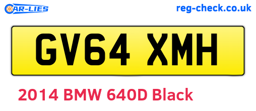 GV64XMH are the vehicle registration plates.