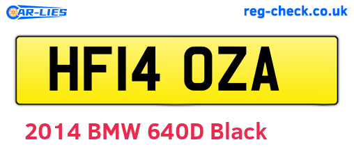 HF14OZA are the vehicle registration plates.