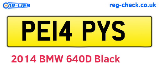 PE14PYS are the vehicle registration plates.