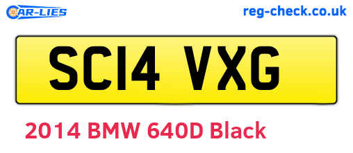 SC14VXG are the vehicle registration plates.
