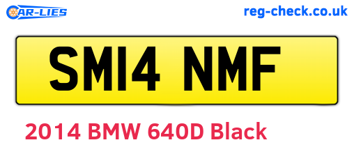 SM14NMF are the vehicle registration plates.