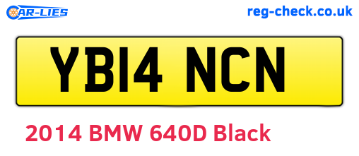 YB14NCN are the vehicle registration plates.
