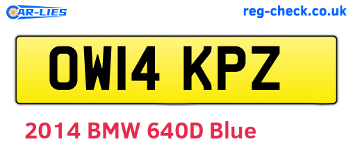 OW14KPZ are the vehicle registration plates.