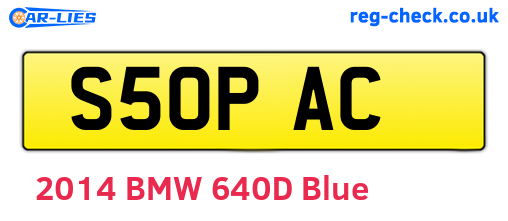 S50PAC are the vehicle registration plates.