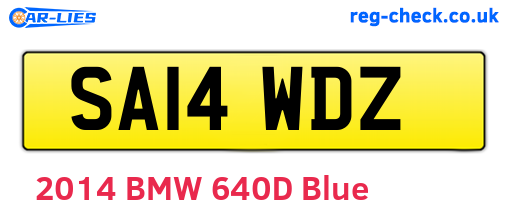 SA14WDZ are the vehicle registration plates.
