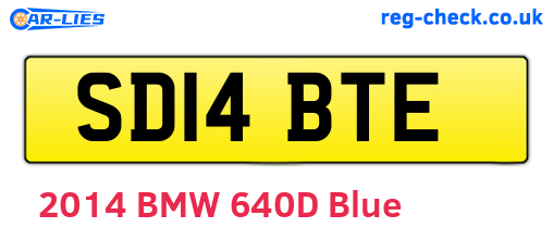 SD14BTE are the vehicle registration plates.