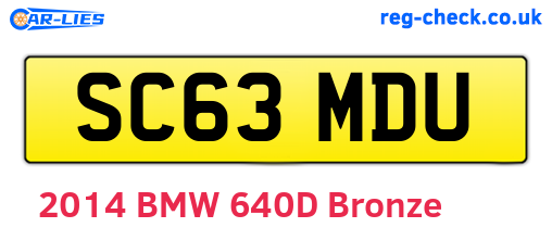 SC63MDU are the vehicle registration plates.