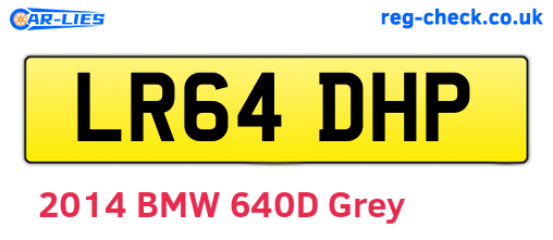 LR64DHP are the vehicle registration plates.