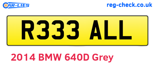 R333ALL are the vehicle registration plates.
