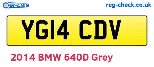 YG14CDV are the vehicle registration plates.