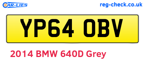 YP64OBV are the vehicle registration plates.