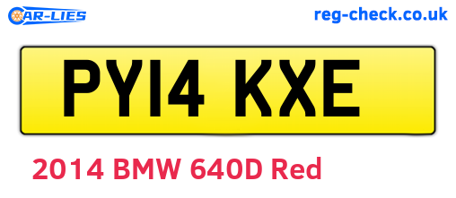 PY14KXE are the vehicle registration plates.