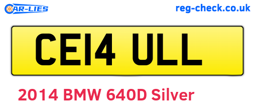 CE14ULL are the vehicle registration plates.