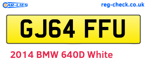 GJ64FFU are the vehicle registration plates.