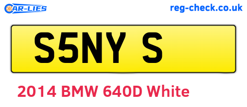 S5NYS are the vehicle registration plates.