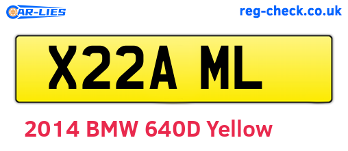 X22AML are the vehicle registration plates.