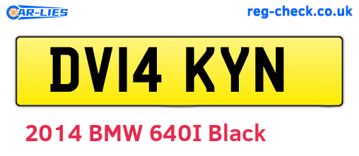 DV14KYN are the vehicle registration plates.