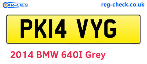 PK14VYG are the vehicle registration plates.