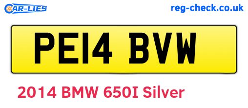 PE14BVW are the vehicle registration plates.