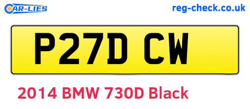 P27DCW are the vehicle registration plates.