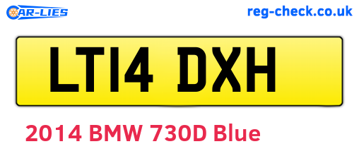 LT14DXH are the vehicle registration plates.