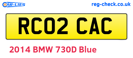 RC02CAC are the vehicle registration plates.