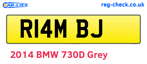 R14MBJ are the vehicle registration plates.