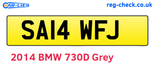 SA14WFJ are the vehicle registration plates.