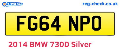 FG64NPO are the vehicle registration plates.