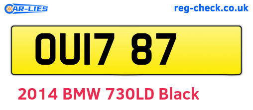 OUI787 are the vehicle registration plates.
