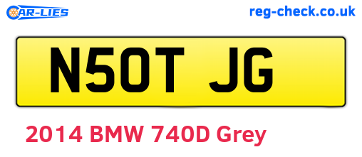 N50TJG are the vehicle registration plates.