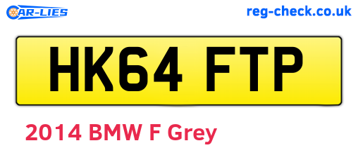 HK64FTP are the vehicle registration plates.